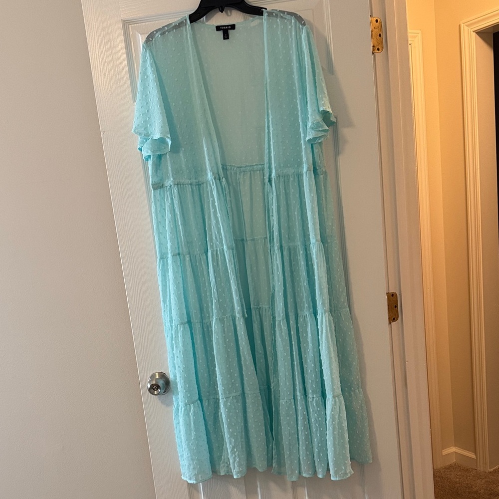Elegant Light Blue Sheer duster